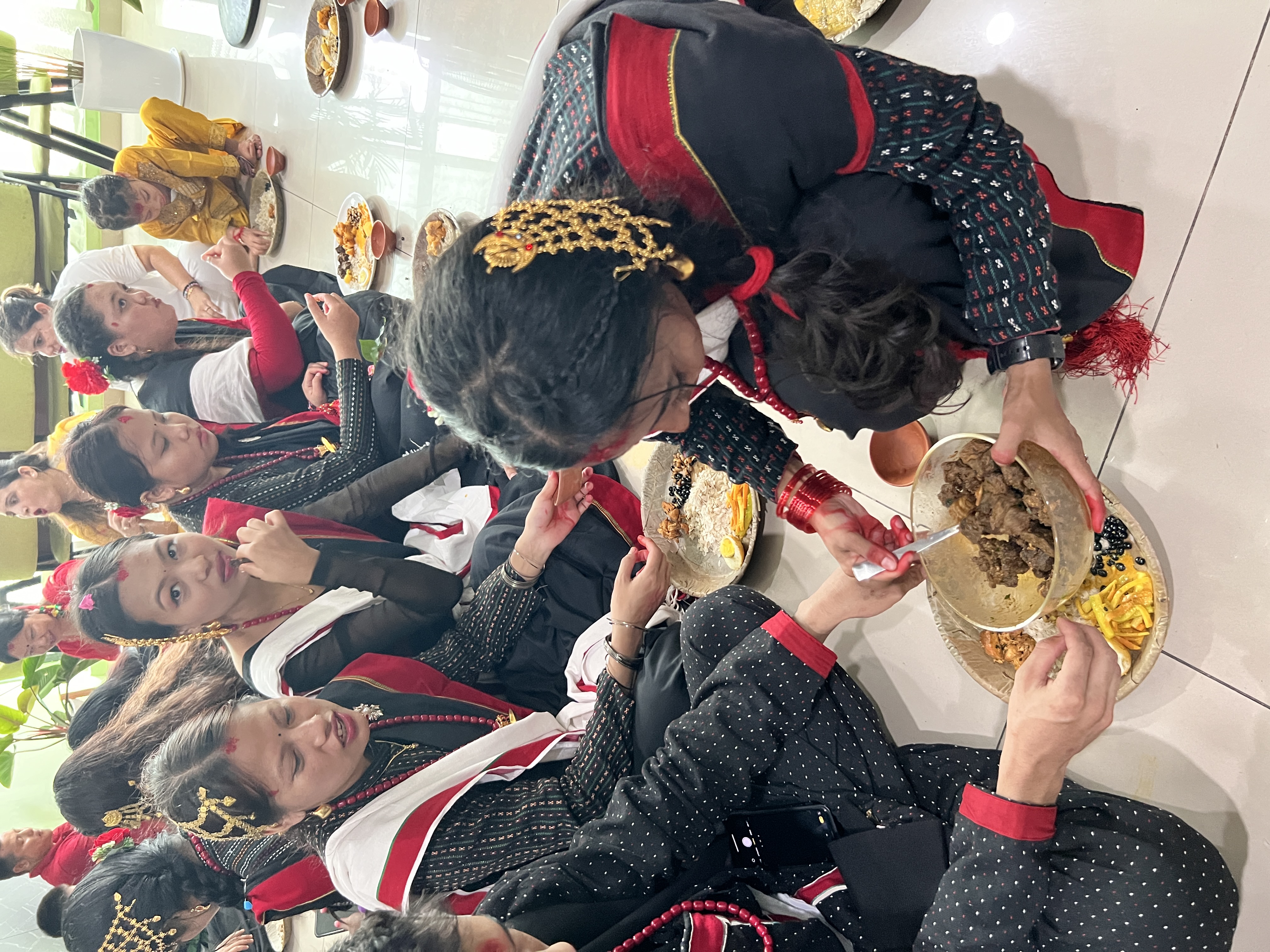 Photo of Newari Bhoj by students